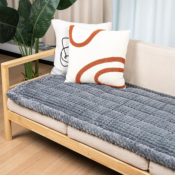 Washable Dog Couch Cover Protector, Non Slip Dog Bed Mat Machine Washable Large Blanket for Dogs, Pet Couches Covers for Sofa (Grey, 27.6 * 59.1 '')