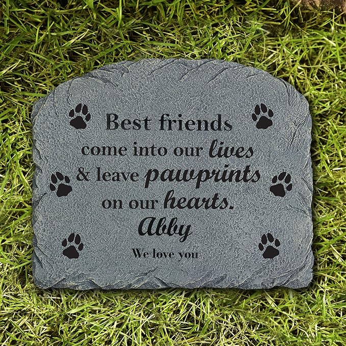 Let's Make Memories Personalized Pet Memorial Marker - Cat - Resin Sympathy Garden Stone