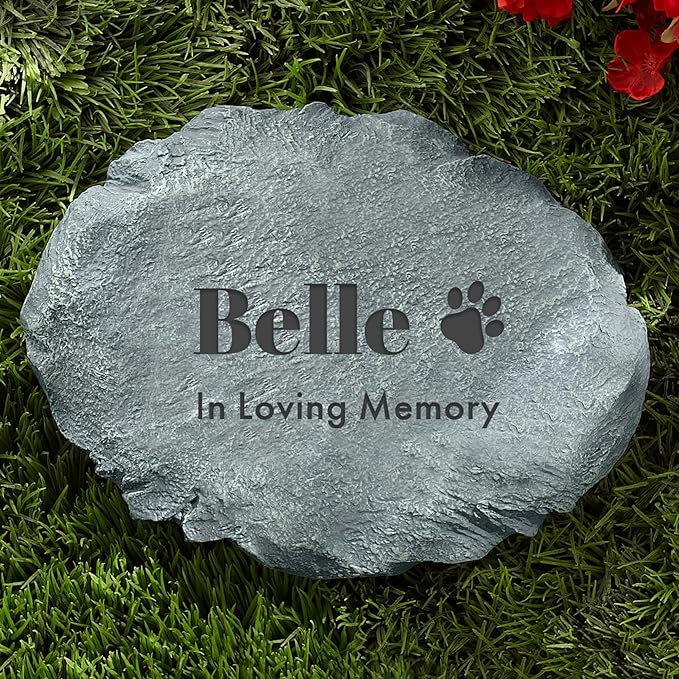 Let's Make Memories Personalized Dog or Cat Memorial Garden Stone - Forever Remembered - Serif Font