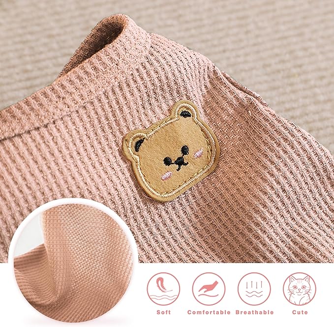 Waffle Knit Cat & Dog T Shirt for Small Dogs, Stretchable Puppy Shirt for Sphynx Cats & Small Breeds, Pet Clothes | Breathable Summer/Winter Apparel for Newborn(Pink 2XLarge)