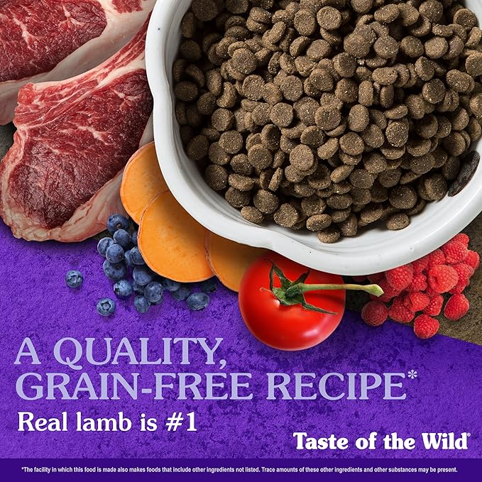 Taste of the Wild Sierra Mountain Grain-Free Canine Recipe with Roasted Lamb Dry Dog Food for All Life Stages, Made with Protein from Real Lamb and Guaranteed Nutrients and Probiotics 14lb