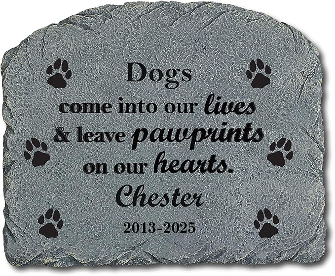 Let's Make Memories Personalized Pet Memorial Marker - Dog - Resin Sympathy Garden Stone