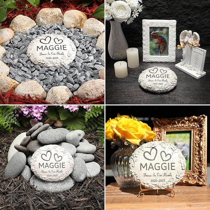 16 Personalized Chameleon Memorial Stone Designs – Outdoor Weatherproof Pet Memorial Stones for Headstones, Tombstones, Gravestones, and Grave Markers – Memorial Gifts for Chameleon
