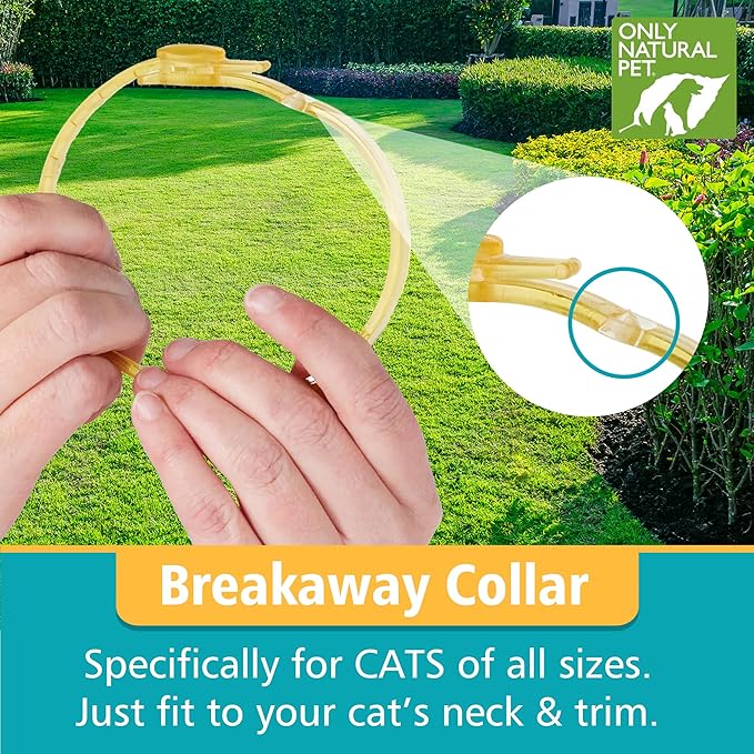 Only Natural Pet EasyDefense Flea & Tick Cat Collar - Feline Flea Collars Biting Insect Control - Pet Care That Protects up to 3 Months - for Cats (2 Pack)