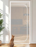 BFNN Cat Screen Door, Extra Tall Cat-Proof Mesh Gate, Fit Door Size 38'' x 82.5'', Anti Scratch Mesh with Zipper Closure, for Living Room, Kitchen, Bedroom (White)