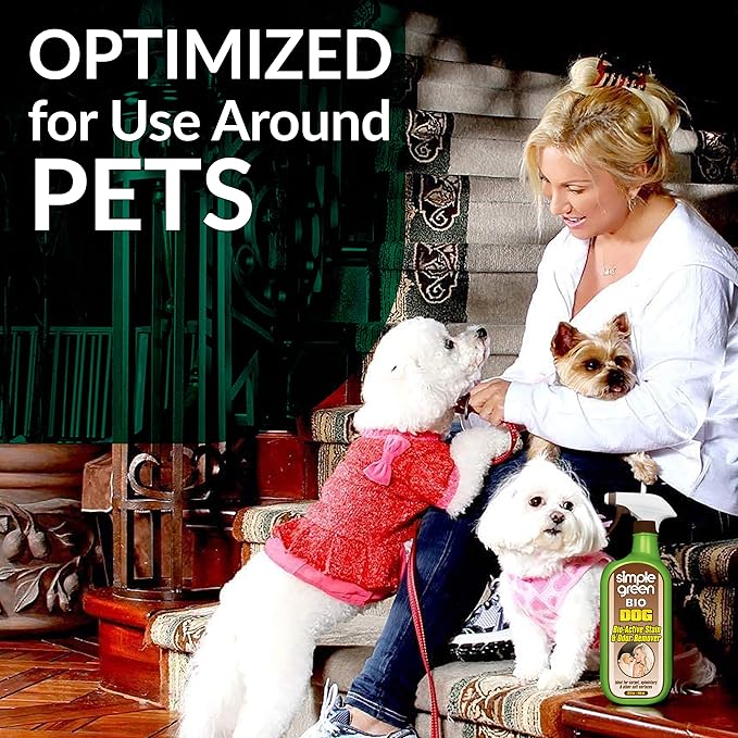 Simple Green Bio Active Stain & Odor Remover for Pet & Carpet- Pet & People Safe (1 Gal), Milky White, 128 Fl Oz (Pack of 2)