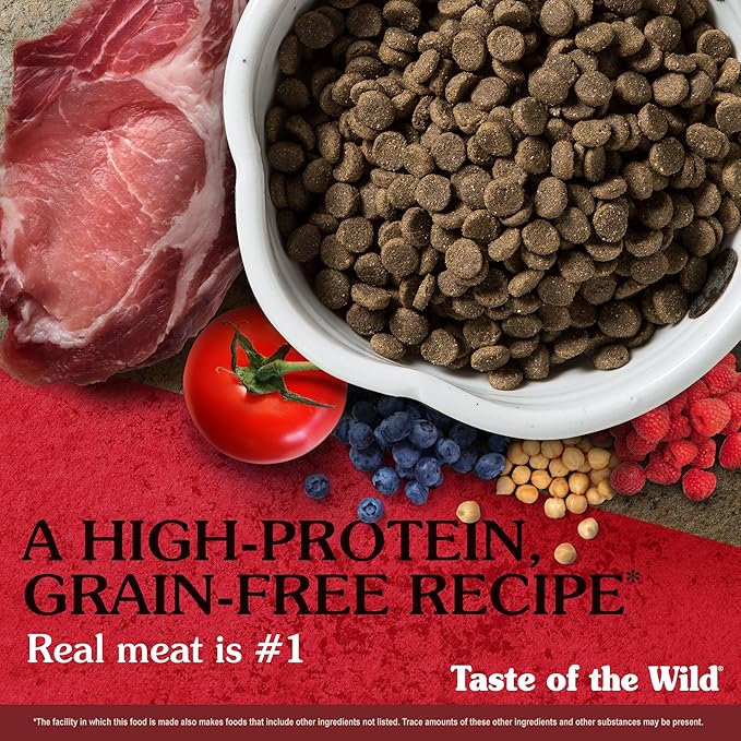 Taste of the Wild Southwest Canyon Grain-Free Recipe with Wild Boar Dry Dog Food, Made with Protein from Real Meat, and Guaranteed Nutrients Like Probiotics for All Life Stages 5lb