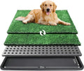Dog Grass Pad with Tray,35x23in Dogs Potty Tray with 2-Pack Upgraded Replacement Artificial Grass,Dog Litter Box for Pet Training,Indoor Portable Pottys Pet Toilet