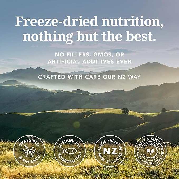 K9 Natural Beef & Hoki Freeze Dried Dog Food, High-Meat Natural Complete Meal or Meal Toppers for Dogs, Grass-Fed Beef & Hoki from New Zealand, Grain-Free, GMO-Free, Complete & Balanced Nutrition, 4lb