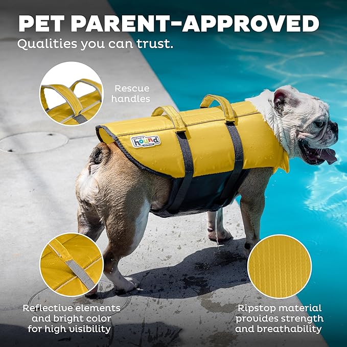 Outward Hound Granby Splash Yellow Dog Life Jacket, Large