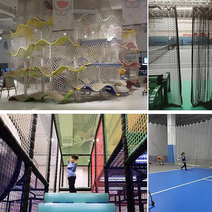Store Partition Net In Black Knotless Polyester,Scenic Area Fall Protection Nets Mesh Hammock,Balcony Stairs Safety Protective Netting,Kids Playground Fence R(Size:7M×8M(22.9FT×26.2FT),Color:Black)