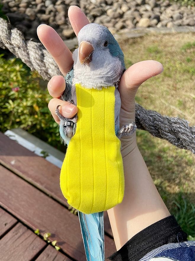 Parrot Bird Diapers, Birds Flight Suit, Parrot Clothes, Pet Animal Costumes, Bird Clothes, Cockatiel Bird Diaper, Pet Bird Diapers, Parrot Flight Suit, Bird Parrot Clothes (Yellow, M)