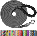 NTR 30FT Puppy Leash, Nylon Rope Long Dog Leash with Swivel Lockable Hook and Comfortable Padded Handle, Dog Line Tether for Small Medium Large Dogs Training, Playing, Camping, or Backyard