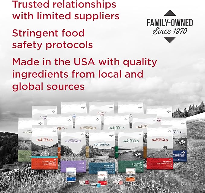 Diamond Naturals Adult Real Meat Recipe Premium Dry Dog Food With Real Pasture Raised Lamb Protein 6Lb