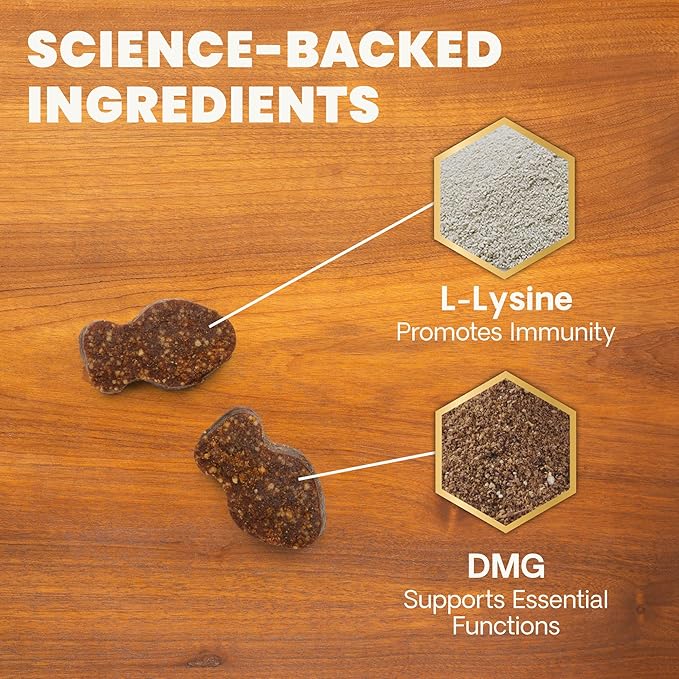VetriScience Lysine Immunity Health Chews, 250 mg Lysine Plus Immune Supplement for Cats and Kittens with Allergies, Sneezing, Runny Nose and Watery Eyes, Chicken,90 Count (Pack of 2)