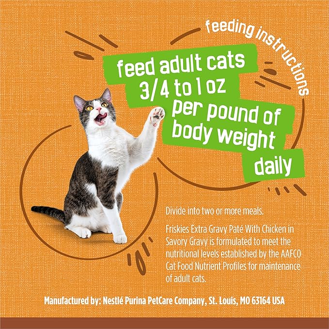 Purina Friskies Gravy Pate, Wet Cat Food Extra Gravy Pate With Chicken in Savory - (Pack of 24) 5.5 oz. Cans