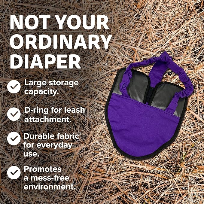 Hen Holster, Wrap-Around Chicken Diapers, Comfy Chicken Diapers for Hens & Roosters, US-Made Chicken Diaper, Must-Have Chicken Accessories, with Sewn-in Liner, XL, Purple - Crazy K Farm