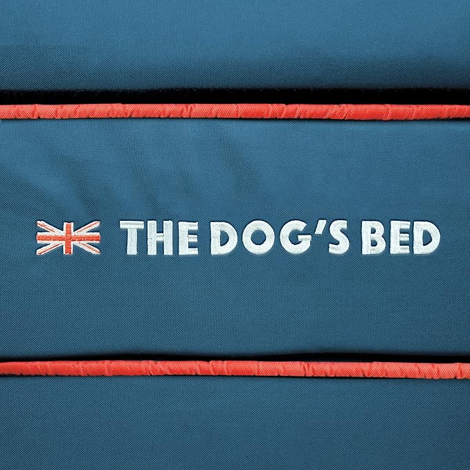 The Dog’s Bed Orthopedic Memory Foam Dog Bed Mattress, Oxford Fabric, Blue with Red Trim, Medium, 4-Inch